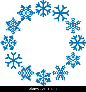 Illustrazione del vettore del cerchio del fiocco di neve Illustrazione Vettoriale