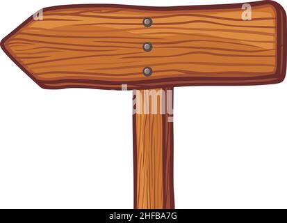 Illustrazione del vettore con cartello in legno Illustrazione Vettoriale