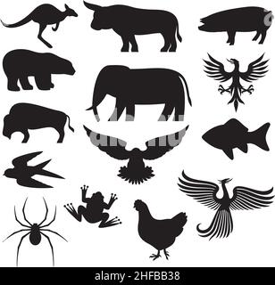 Animali set di icone Illustrazione Vettoriale