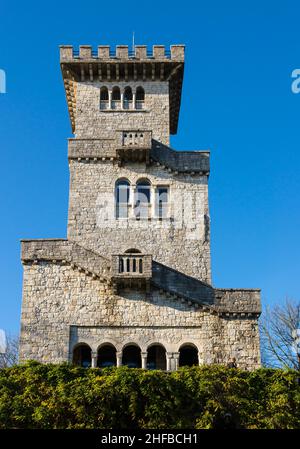 Torre di vedetta sulla Montagna Grande Ahun a Sochi, Regione Krasnodar, Russia Foto Stock