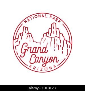 Logo Grand Canyon. Vettore e illustrazione. Illustrazione Vettoriale