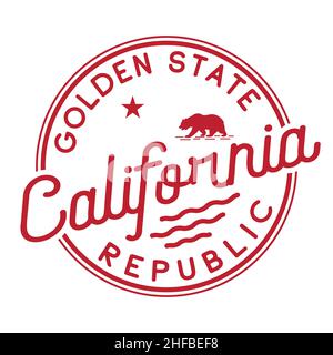 Logo California. Modello di design Golden state. Vettore e illustrazione. Illustrazione Vettoriale