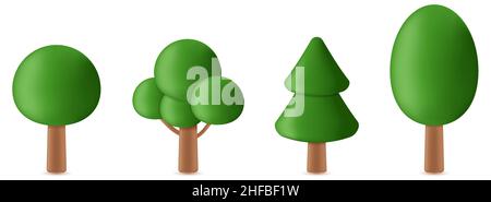 Set di alberi astratti Illustrazione Vettoriale