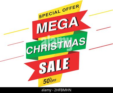 Modello Natale banner vendite Illustrazione Vettoriale