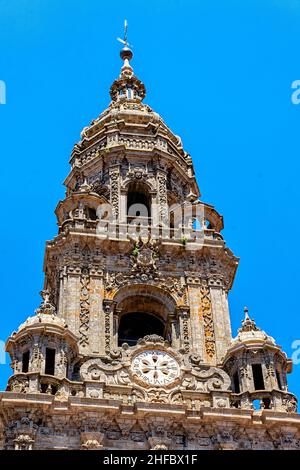 Torre de Berenguela o Torre del reloj en la catedral de Santiago de Compostela, España Foto Stock