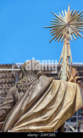 Fuente de los caballos en la plaza de platerias, Santiago de compostela Foto Stock