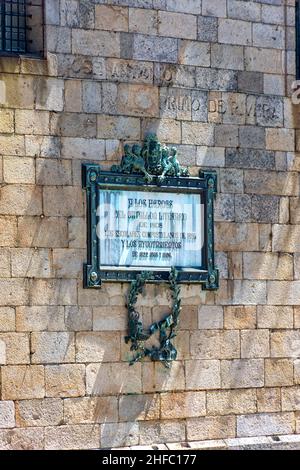 Lateral de Monasterio de San Paio de Antealtares en la Plaza de Quintana, Santiago de Compostela, Galizia, España Foto Stock