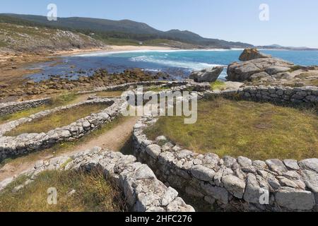 Sito archeologico di Castro de Barona in Galizia, Spagna Foto Stock