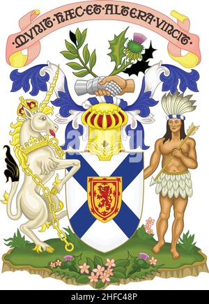 Stemma vettore corrente ufficiale della provincia canadese di NOVA SCOTIA, CANADA Illustrazione Vettoriale