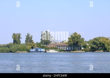 Una località turistica nel Delta del Danubio, il secondo delta fluviale più grande d'Europa Foto Stock