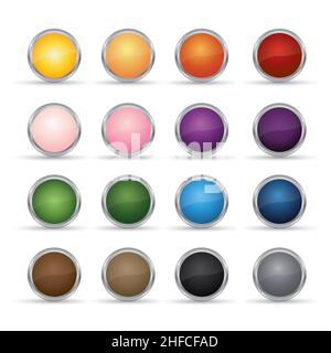 Promo vendita tondini in diversi colori o icone adesive, per logo su sfondo bianco, spazio copia per testo singolo. Illustrazione vettoriale Illustrazione Vettoriale
