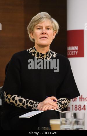 Londra, Regno Unito. 15 gennaio 2022. Kate Green MP parla alla conferenza di capodanno della Fabian Society, presso la Friends House nel centro di Londra. Data foto: Sabato 15 gennaio 2022. Il credito fotografico dovrebbe essere: Matt Crossick/Empics/Alamy Live News Foto Stock
