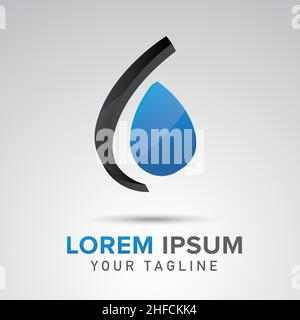 Modello vettoriale per il logo Water Drop. Design aziendale. Illustrazione vettoriale. File vettoriale EPS 10. Illustrazione Vettoriale