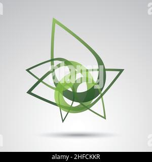Loghi di foglietti verdi in forme astratte ecologia natura elemento icona vettoriale, Corporate design. Illustrazione vettoriale. File vettoriale EPS 10. Illustrazione Vettoriale
