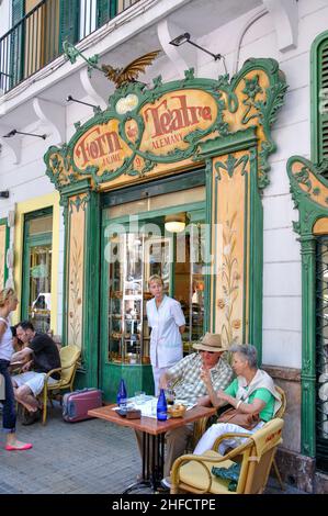 Forn des Teatre cafe, Plaça Weyler, Palma de Mallorca, Palma comune, Maiorca, isole Baleari, Spagna Foto Stock