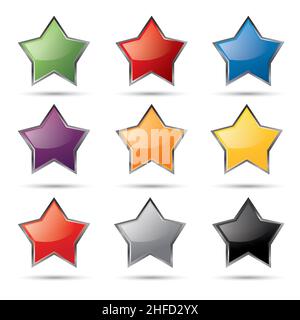 stelle lucide e colorate. Illustrazione vettoriale. File vettoriale EPS 10. Illustrazione Vettoriale