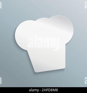 White paper Chef Hat disegno infografico su sfondo grigio blu. Illustrazione vettoriale. File vettoriale EPS 10. Illustrazione Vettoriale