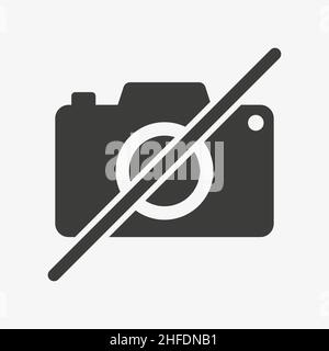 Icona della telecamera barrata. L'immagine non è disponibile Illustrazione Vettoriale