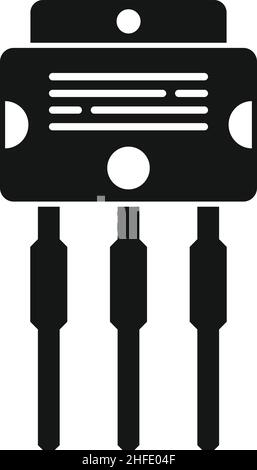 Icona di carica di tensione vettore semplice. Regolatore elettrico. Trasformatore di potenza Illustrazione Vettoriale