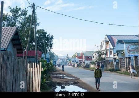 Antanananarivo è la capitale del Madagascar, nelle Highlands centrali dell’isola. Foto Stock