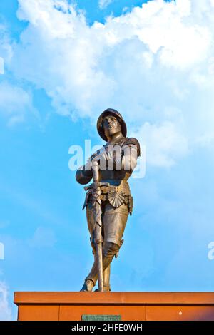 Statua del cavaliere Hartmut zu Kronberg in Germania Foto Stock