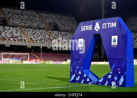 Salerno, Italia. 15th Jan 2022. La serie A è stata messa in campo durante la serie A una partita di calcio tra la salernitana americana e la SS Lazio allo stadio Arechi di Salerno (Italia), 15th gennaio 2022. Foto Andrea Staccioli/Insidefoto Credit: Ininsidefoto srl/Alamy Live News Foto Stock