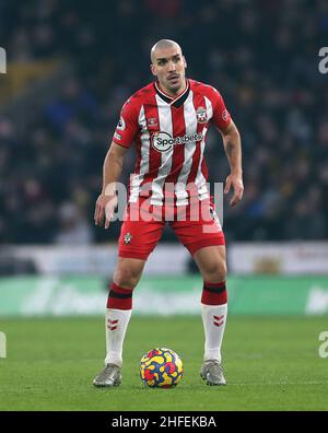 Oriol Romeu di Southampton durante la partita della Premier League al Molineux Stadium di Wolverhampton. Data foto: Sabato 15 gennaio 2022. Foto Stock