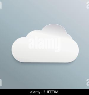Infografica cloud per il cloud computing, progettazione di concept di big data su sfondo grigio blu. Illustrazione vettoriale. File vettoriale EPS 10. Illustrazione Vettoriale