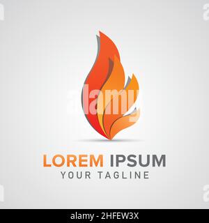 Fire Flames icona come logo formazione in rosso e arancione, Corporate design. Illustrazione vettoriale. File vettoriale EPS 10. Illustrazione Vettoriale