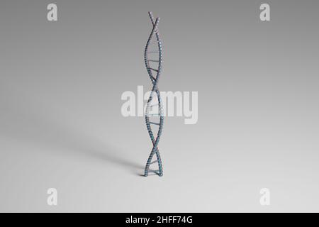 Struttura a spirale complessa di molecole di DNA multicolore, medicina, scienza, biotecnologia genetica, concetto di cellule geniche. 3d illustrazione del rendering. Backgrou Foto Stock