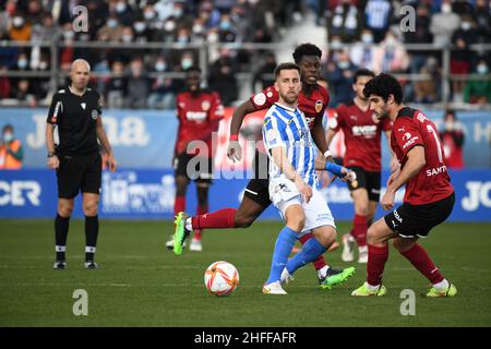 Maiorca, Maiorca, Spagna. 16th Jan 2022. MALLORCA - GENNAIO 16: Giocatore di Valencia Gonalo Guedes #7 combatte per la palla durante il round del 16 della Copa del Rey match tra il CD Atlético Baleares e Valencia all'Estadio Balear il 16 gennaio 2022 a Maiorca, Spagna. (Credit Image: © Sara ARIB/PX Imagens via ZUMA Press Wire) Foto Stock