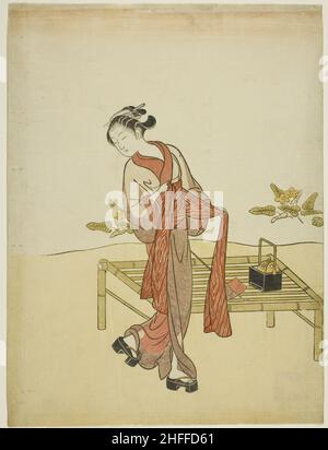 Dal flusso, c.. 1765. Attribuito a Suzuki Harunobu. Foto Stock