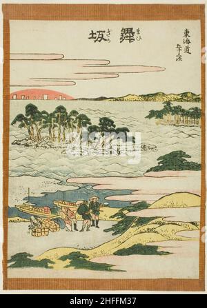 Maisaka, dalla serie "cinquantatre stazioni del Tokaido (Tokaido gojusan tsugi)", Giappone, c.. 1806. Foto Stock