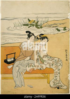 Amanti che giocano lo stesso Fute (parodia di Xuanzong e Yang Guifei), c.. 1767. Foto Stock