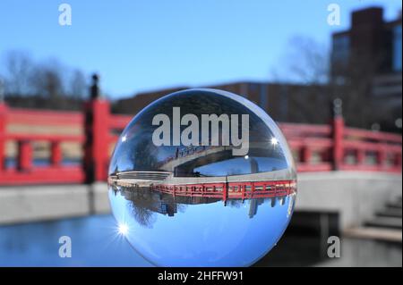 Huntsville, Alabama e luoghi di interesse con Lens Ball Foto Stock