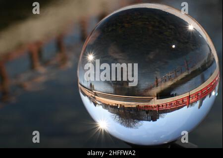 Huntsville, Alabama e luoghi di interesse con Lens Ball Foto Stock