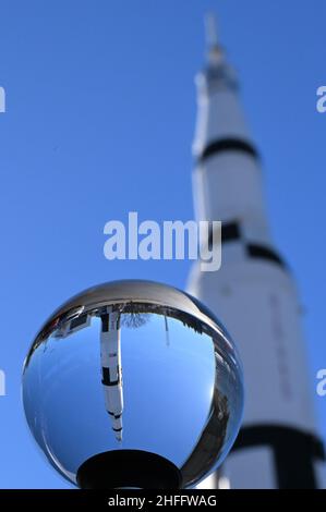 Huntsville, Alabama e luoghi di interesse con Lens Ball Foto Stock
