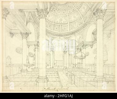 Studio per St. Stephen's Walbrook, dal microcosmo di Londra, c.. 1809. Foto Stock