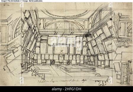 Studio per Exhibition Room, Somerset House, dal microcosmo di Londra, c.. 1808. Foto Stock