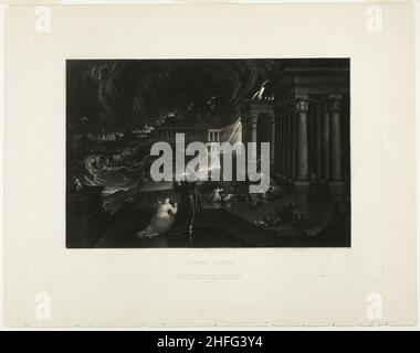 Settima peste, dalle illustrazioni della Bibbia, 1833. Foto Stock