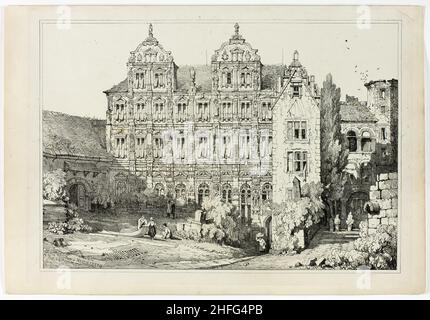 Parte del castello a Heidelberg, 1833. Foto Stock