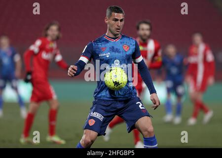 Aleandro Rosi (AC Perugia Calcio 1905) in azione durante AC Monza vs AC Perugia, partita di calcio italiana Serie B a Monza (MB), Italia, gennaio 16 2022 Foto Stock