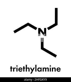 La trietilammina base organica molecola. Formula di scheletro. Illustrazione Vettoriale