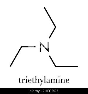 La trietilammina base organica molecola. Formula di scheletro. Illustrazione Vettoriale