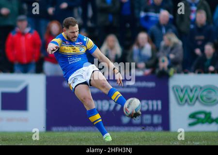 Featherstone, Regno Unito. 16th Jan 2022. Millennium Stadium, Featherstone, West Yorkshire, 16th gennaio 2022. Pre-stagione Rugby League friendly- Featherstone Rovers vs Leeds Rhinos Aidan Sezer of Leeds Rhinos credito: Touchlinepics/Alamy Live News Foto Stock