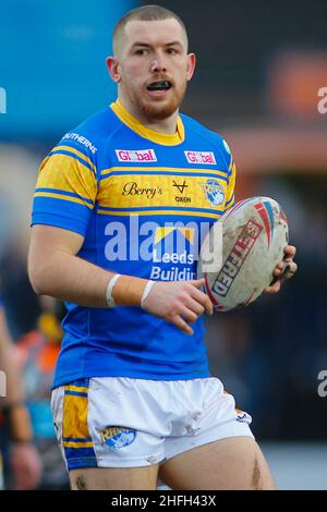 Featherstone, Regno Unito. 16th Jan 2022. Millennium Stadium, Featherstone, West Yorkshire, 16th gennaio 2022. Pre-stagione Rugby League friendly- Featherstone Rovers vs Leeds Rhinos Cameron Smith di Leeds Rhinos credito: Touchlinepics/Alamy Live News Foto Stock