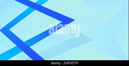Sfondo geometrico blu. Grafica futuristica con carta da parati azzurra e forme dinamiche. Texture su oggetto per banner e poster. Foto Stock