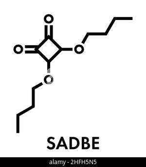 Acido squarico dibutile molecola di farmaco. Formula di scheletro. Illustrazione Vettoriale