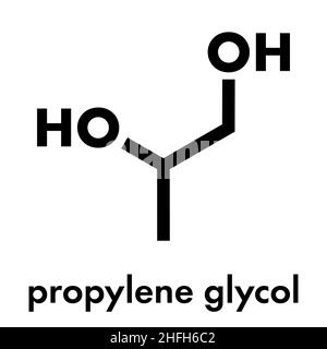 Glicole propilenico (1,2-propandiolo, propano-1,2-diolo). È propandiolo,  umettante, antigelo, additivo alimentare, E1520. Sostanza chimica  strutturale Immagine e Vettoriale - Alamy