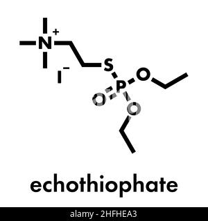 Molecola di farmaco di Echotiofato (fosfolina). Formula scheletrica. Illustrazione Vettoriale
